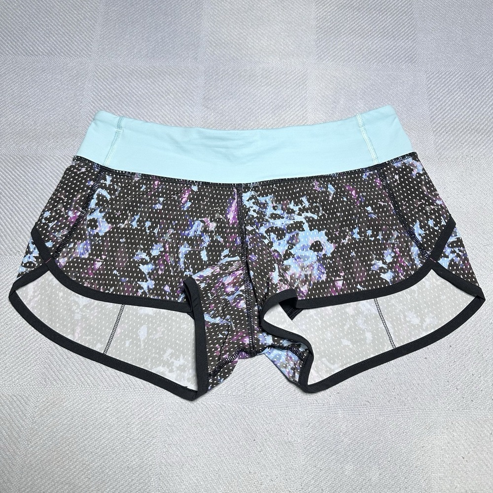 Lululemon Split Second Lined Shorts Women's‎ Size 4 Abstract Performance Active